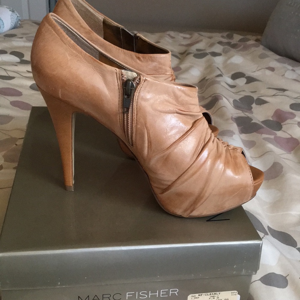 Marc Fisher peeptoe bootie pumps